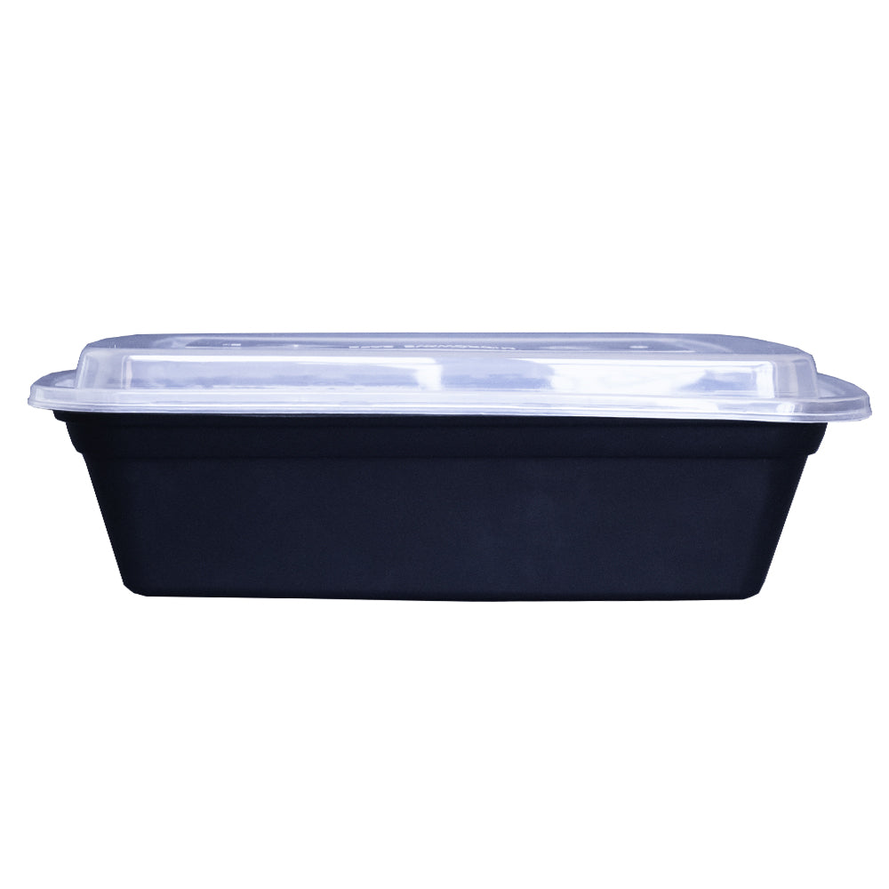 Rectangle Plastic Container With Lid Combo Pack - 38oz.- 150/Case