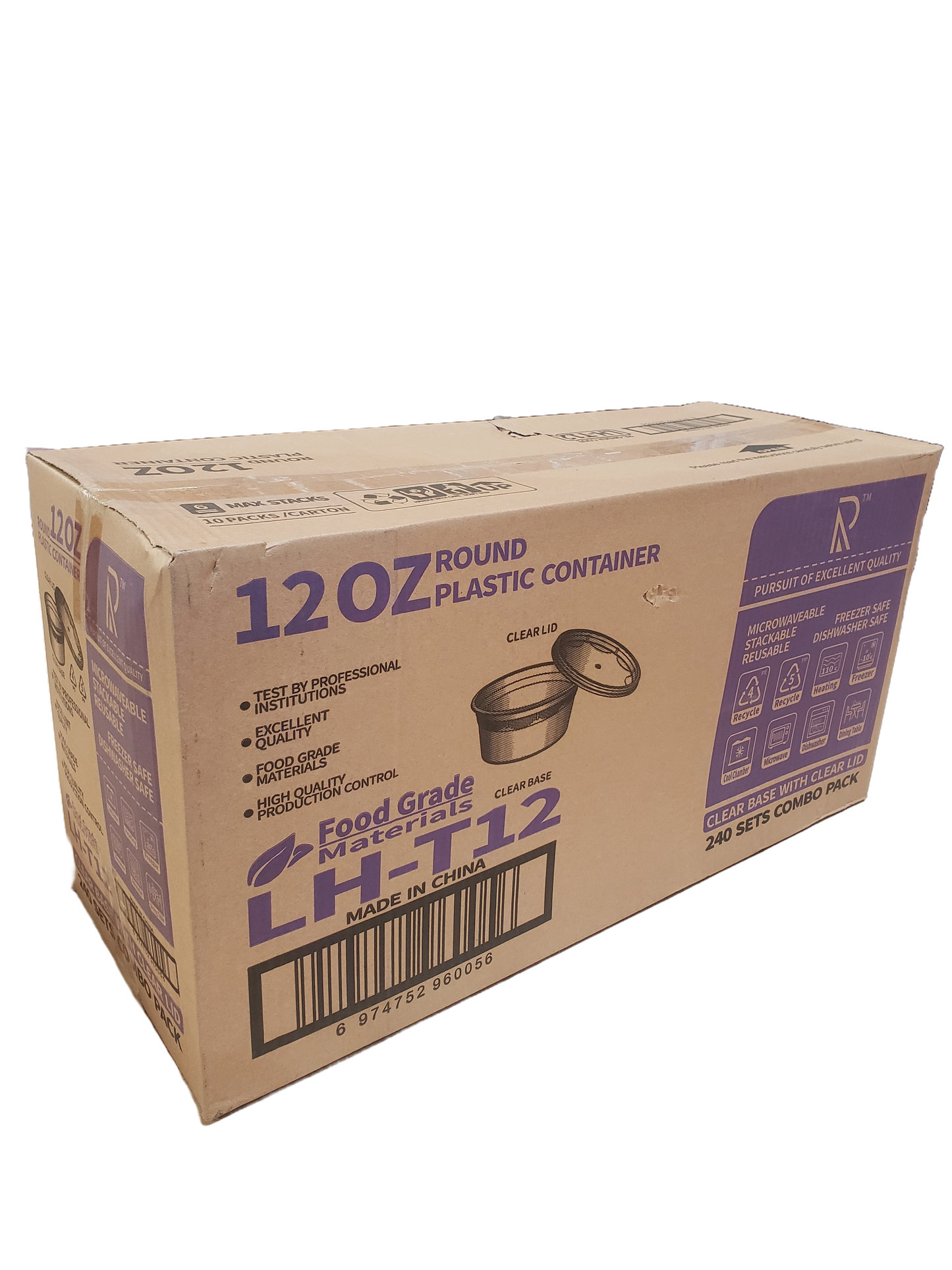 Plastic Deli Container With Lid Combo Pack - 12oz.- 240/Case
