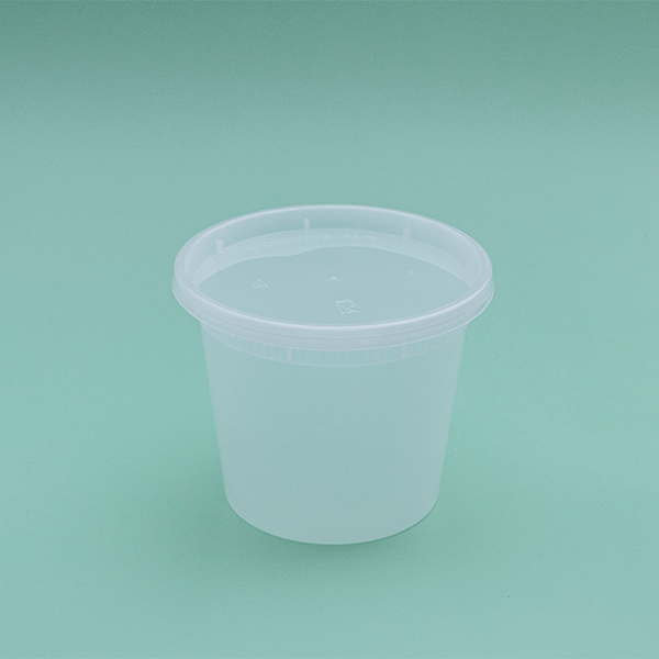 Round Plastic Container With Lid Combo Pack - 20oz.- 240/Case