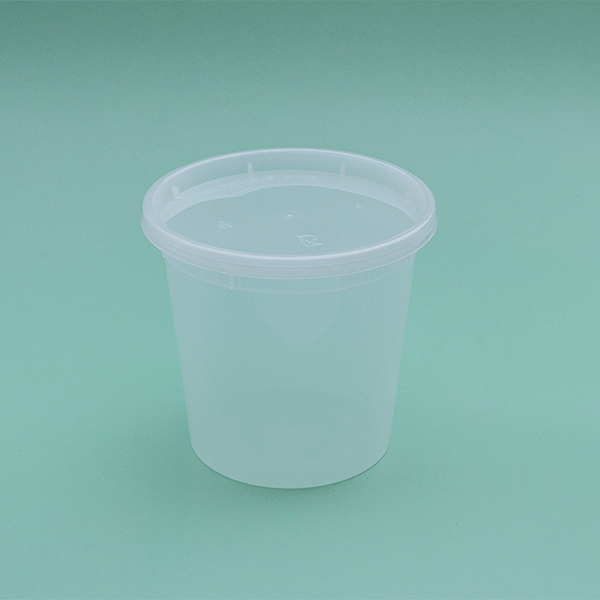 Round Plastic Container With Lid Combo Pack - 24oz.- 240/Case