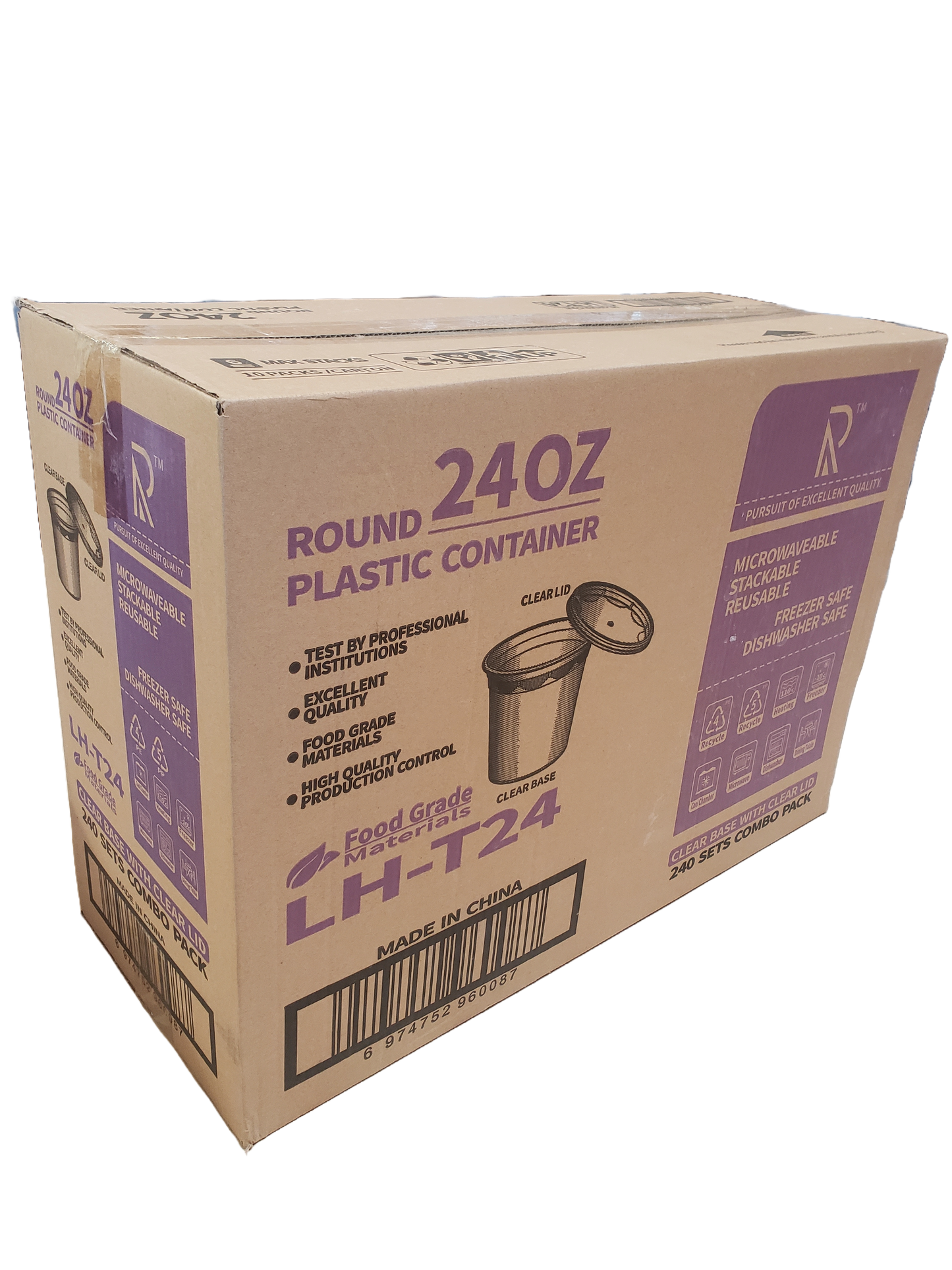 Plastic Deli Container With Lid Combo Pack - 24oz.- 240/Case