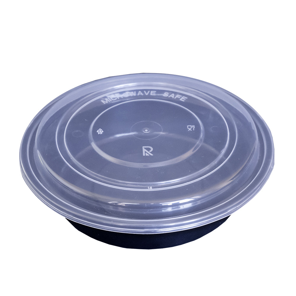 Round Plastic Container With Lid Combo Pack- 24oz.- 150/Case