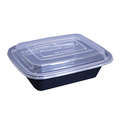 Rectangle Plastic Container With Lid Combo Pack - 12oz.- 150/Case