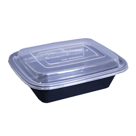Rectangle Plastic Container With Lid Combo Pack - 12oz.- 150/Case