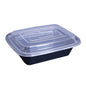 Rectangle Plastic Container With Lid Combo Pack - 12oz.- 150/Case