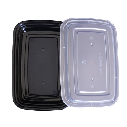 Rectangle Plastic Container With Lid Combo Pack - 16oz.- 150/Case