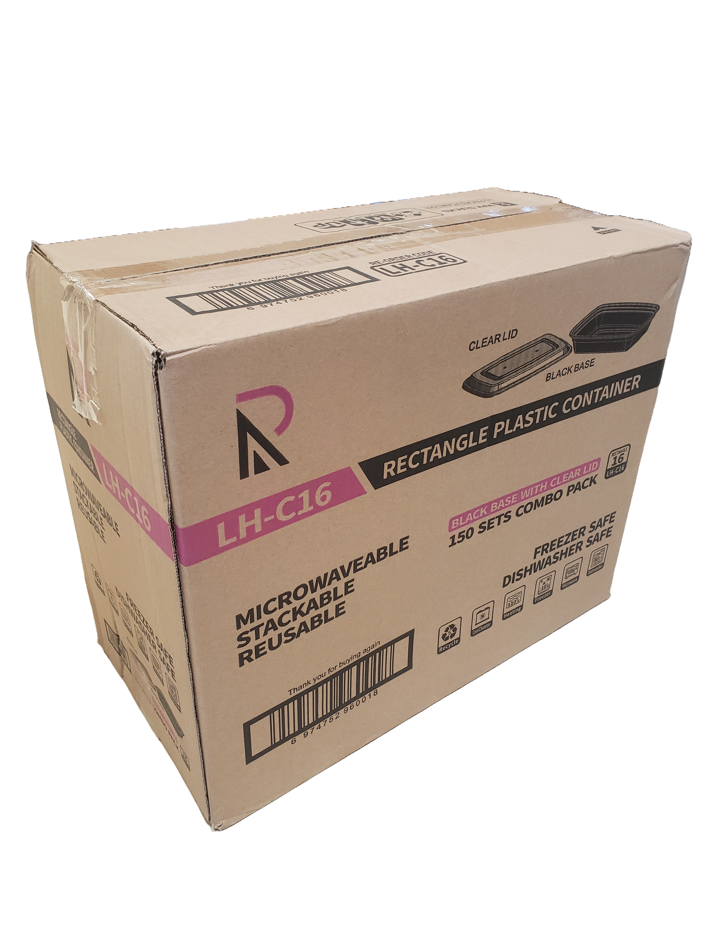 Plastic Deli Container With Lid Combo Pack - 16oz.- 240/Case