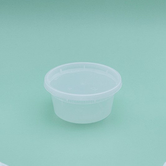 Round Plastic Container With Lid Combo Pack - 12oz.- 240/Case
