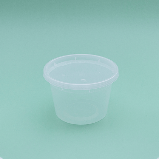 Round Plastic Container With Lid Combo Pack - 16oz.- 240/Case