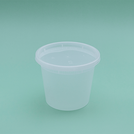 Round Plastic Container With Lid Combo Pack - 20oz.- 240/Case