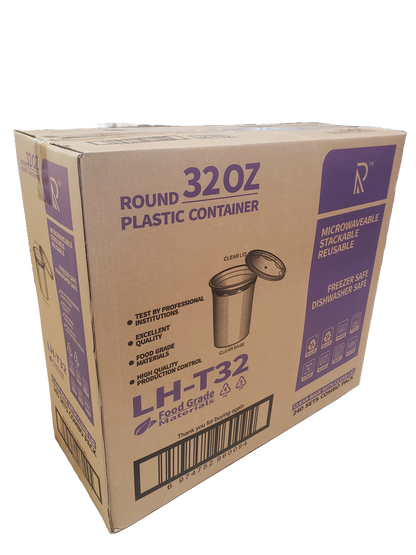 Plastic Deli Container and Lid Combo Pack - 32 oz. - 240/Case