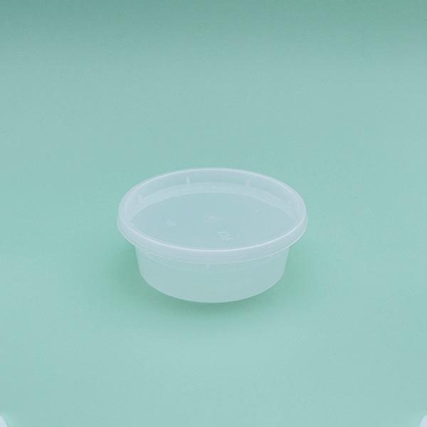 Round Plastic Container With Lid Combo Pack - 8oz.- 240/Case