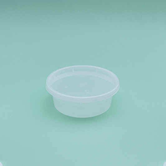 Round Plastic Container With Lid Combo Pack - 8oz.- 240/Case