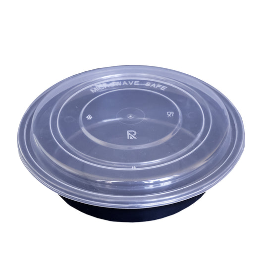 Round Plastic Container With Lid Combo Pack- 24oz.- 150/Case